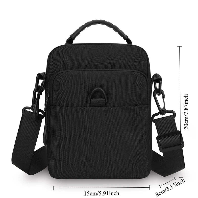 Men's Crossbody Bag Multi-Pocket Oxford Sling Shoulder Pouch Compact Travel Daily Commute Organizer for Phone Essentials