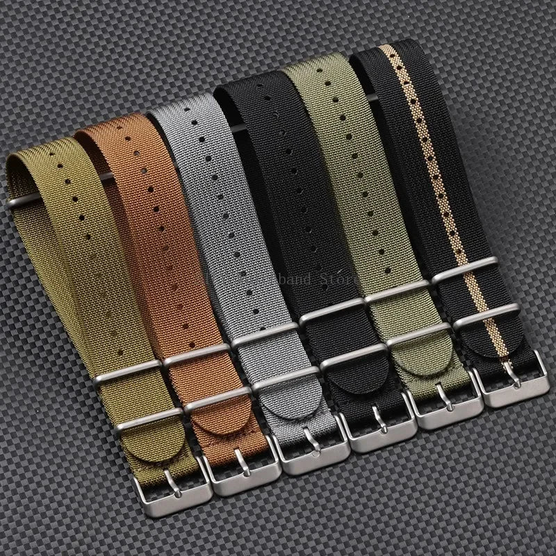 Military Nylon Smartwatch Band 18mm 20mm 22mm Universal Men Women Canvas Strap Fabric Army Replacement Wristbelt Sport Bracelets