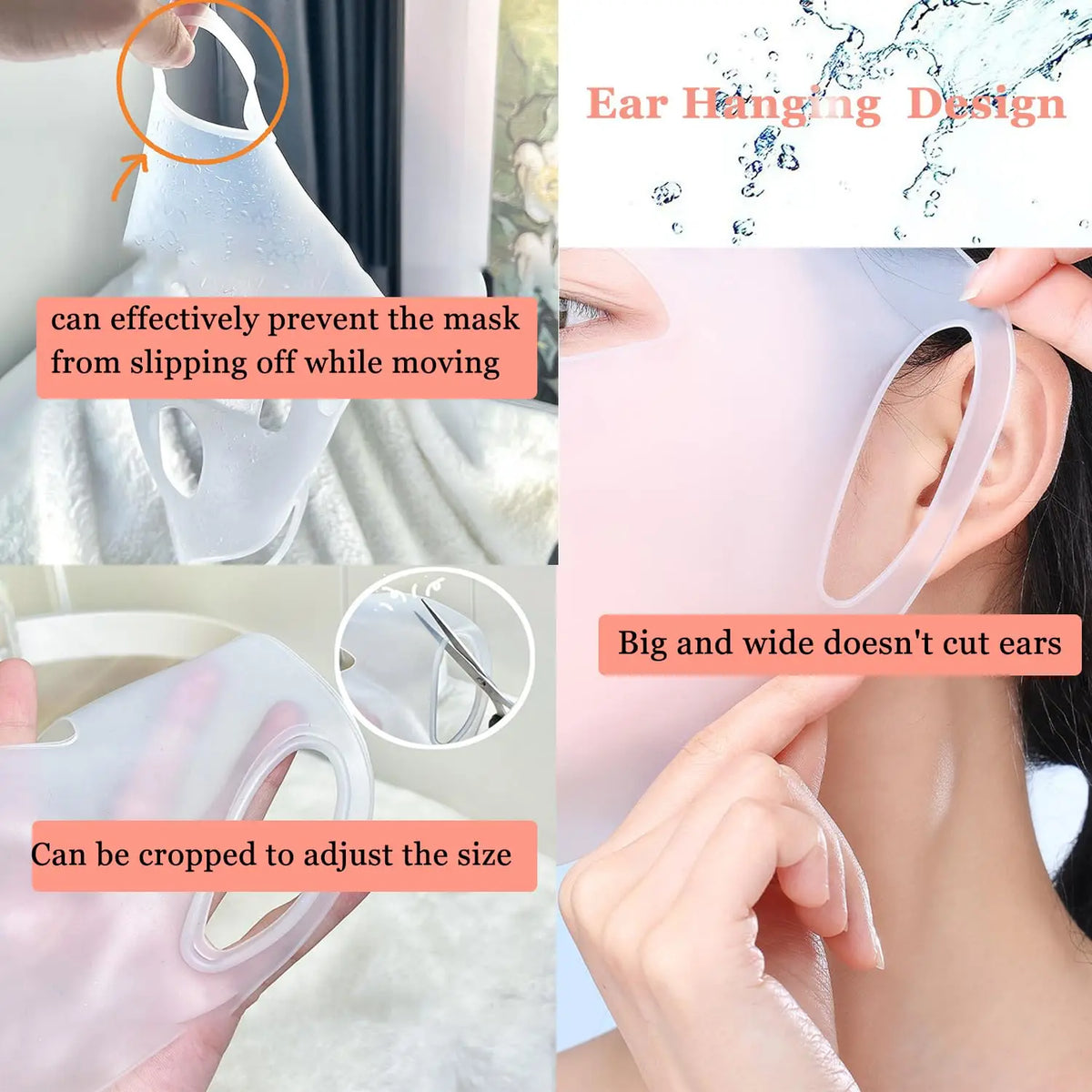 1 Piece Of Reusable Silicone Mask, Can Be Used With Moisturizing Masks To Keep Facial Skin Elastic ，Available In Multiple Colors