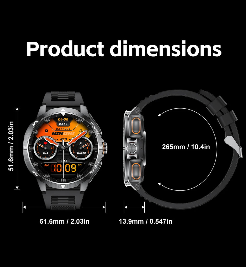 2026 2 In 1 TWS Headset Smart Watch 1.43" Earphones Music Smartwatch Women Men Sport Fitness Heart Rate Health Tracker Watches