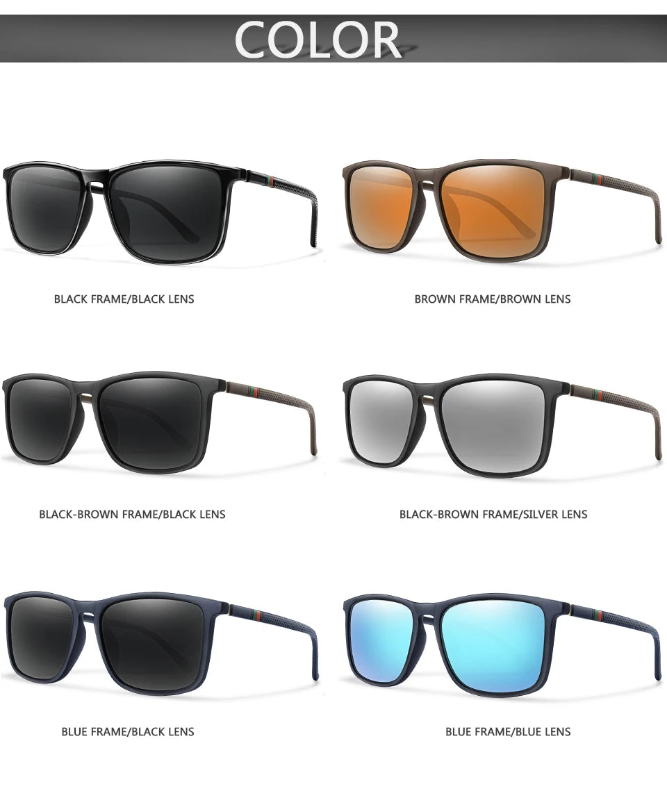 Luxury Square Vintage Polarized Cycling Sunglasses Men Women Fashion Travel Driving Fishing Sun Glasses Male Eyewear UV400