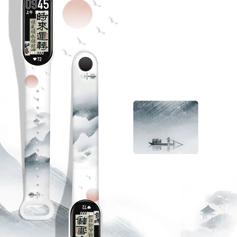 Wristband Bracelet Watchband 4 3 For Mi Band10 9 8 Bracelet Millet Strap Band MiBand 7 6 5 Smart Wriststrap Printing Accessories