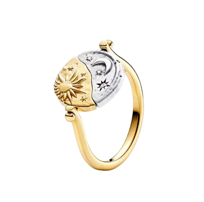 2026 Latest Multi Style Stackable Ring with Diamond Inlaid Love Peach Blossom Sun Moon Simple Ring Jewelry Women's Gift