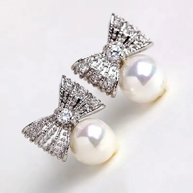 CAOSHI Simple Elegant Hoop Earrings with Simulated Pearl Female Graceful Jewelry for Engagement Daily Party Accessories Gift