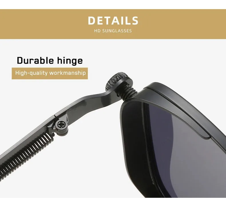 2025 Polarized Sunglasses Men High End Handsome Driving Special Anti UV High Quality Metal Punk Fashion Trends Sunglasses