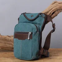 Men's Univesial Thigh Crossbody Bags Retro Fashion Outdoor Sports Belt Leg Bag Motorcycle Waterproof Canvas Waist Pack