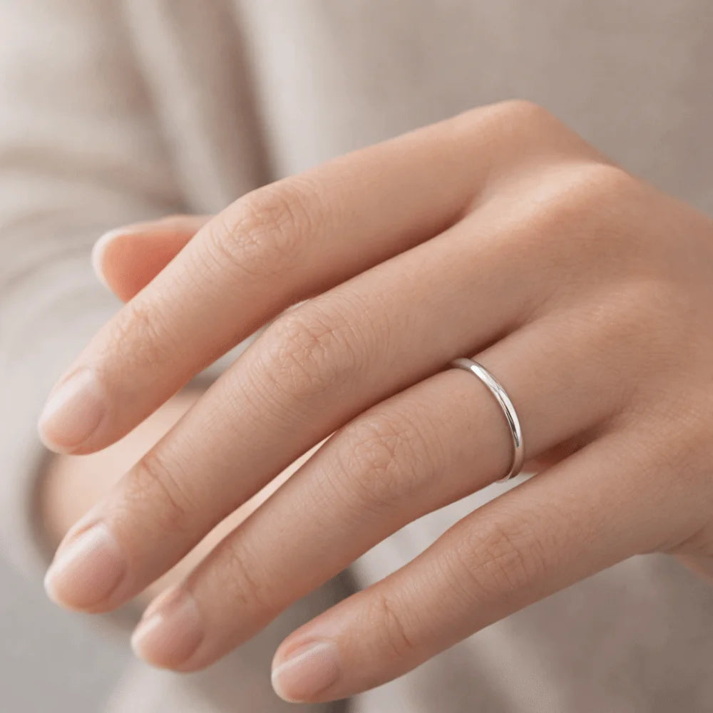 Durable Stackable Plain Band Rings 2MM Twist Design Thin Rings Minimalist Style Smooth Titanium Steel Rings Party Jewelry