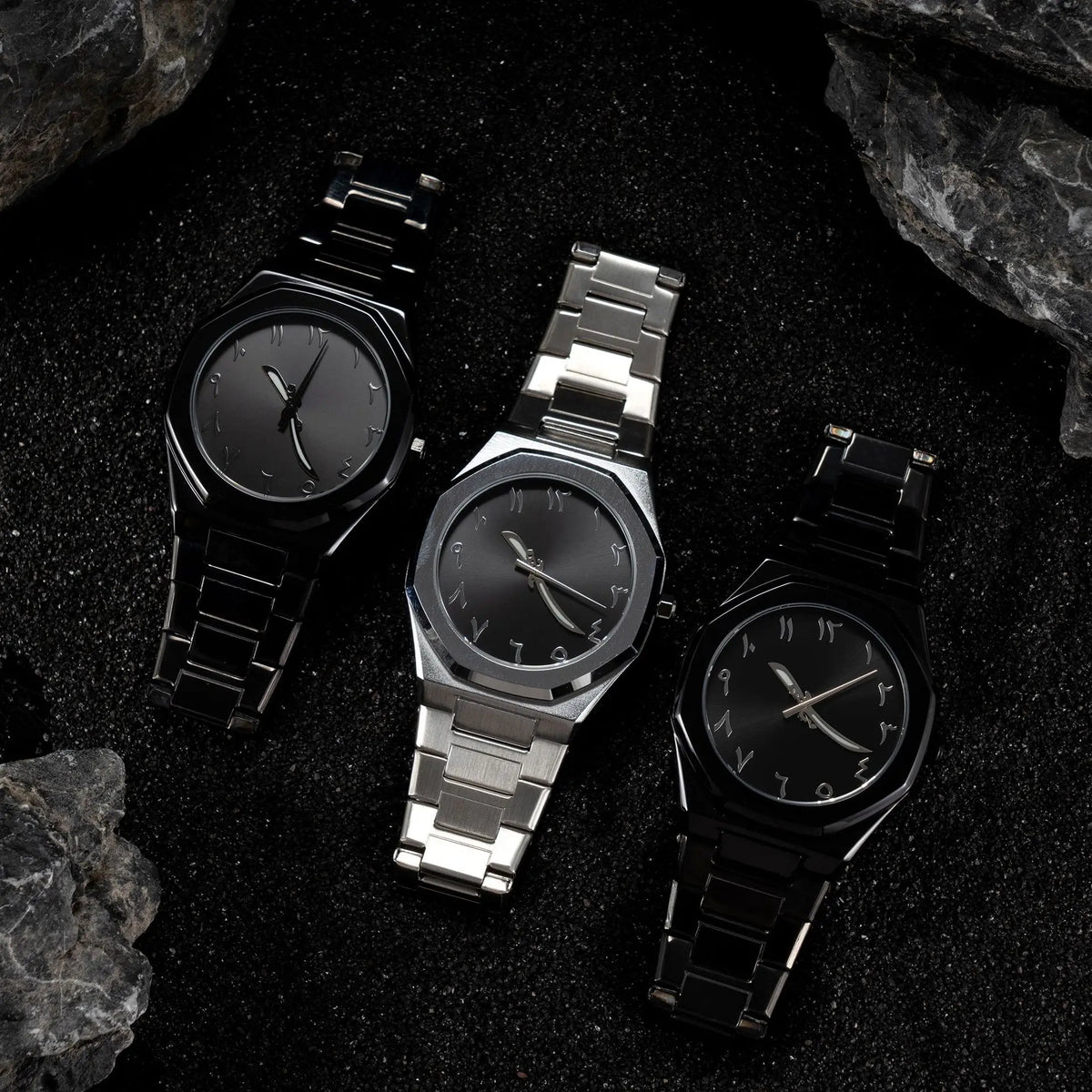 Fashion Luxury Casual Watch For Men Arabic Numeral Dial Stainless Steel Band Waterproof Men's Wristwatch