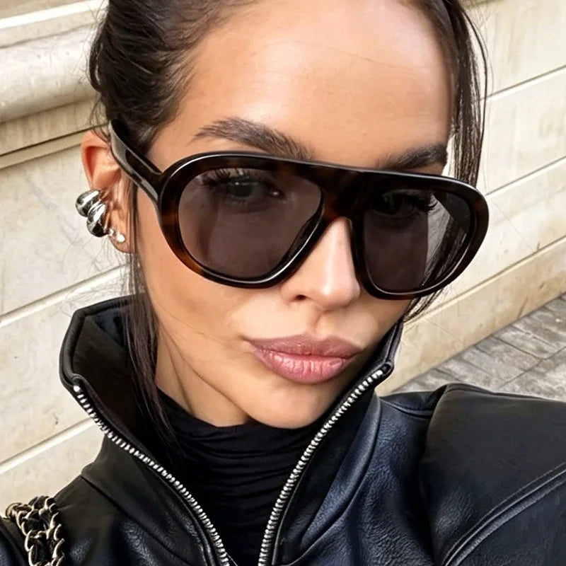 Luxury Designer pilot Sunglasses Men Women Oversized Vintage Punk Sun Glasses Trendy Shades Outdoor Driving Eyeglasses