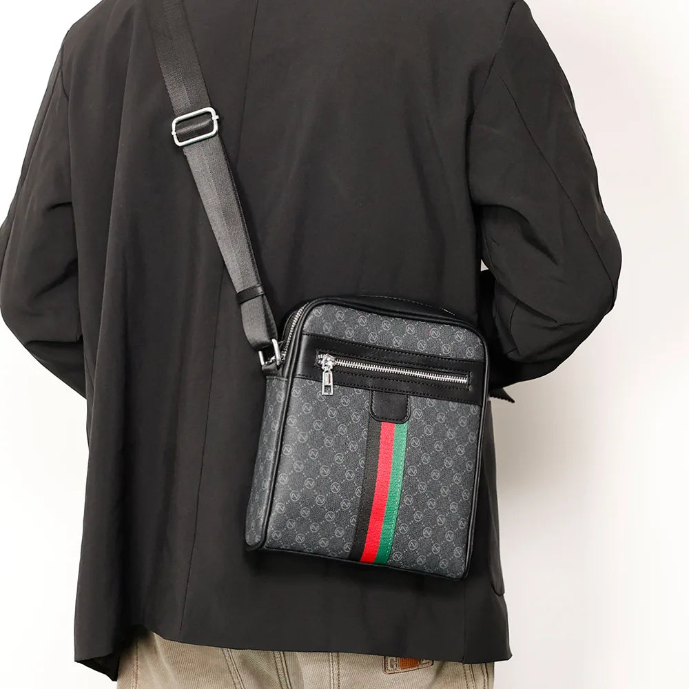 Square Crossbody Bag Men Luxury Design Men's Crossbody Bags Fashion Plaid Letter Printed Shoulder Bag Male Sling Messenger Bag
