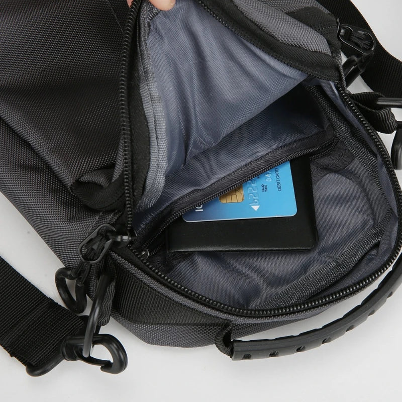 Men's Crossbody Bag Multi-Pocket Oxford Sling Shoulder Pouch Compact Travel Daily Commute Organizer for Phone Essentials