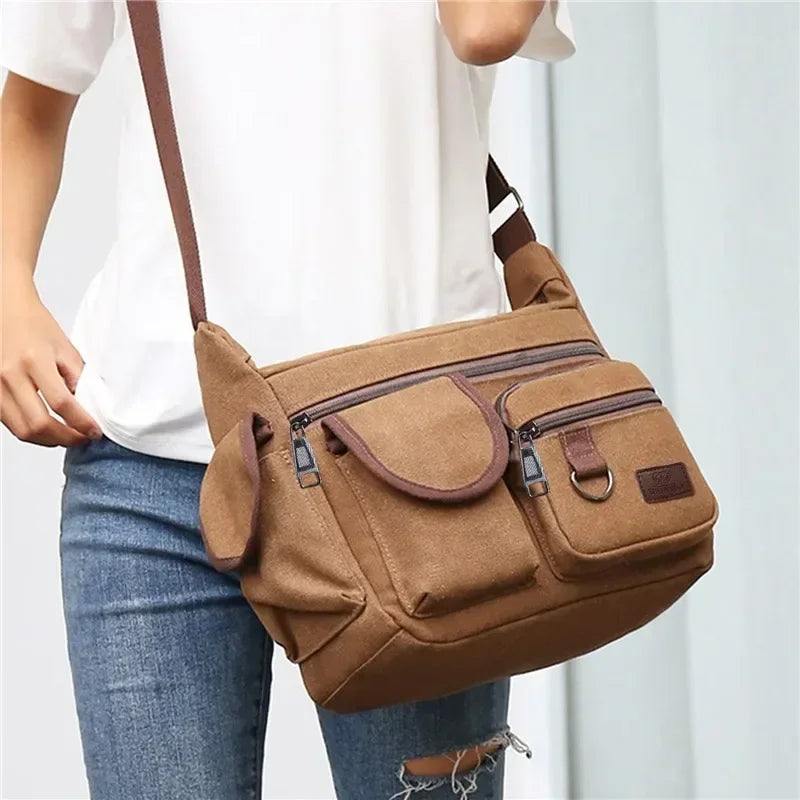 Casual Tote Travel Male Crossbody Bag Men's Canvas Shoulder Bags Luxury Messenger Bags Fashion High Quality Handbag Chest Bag