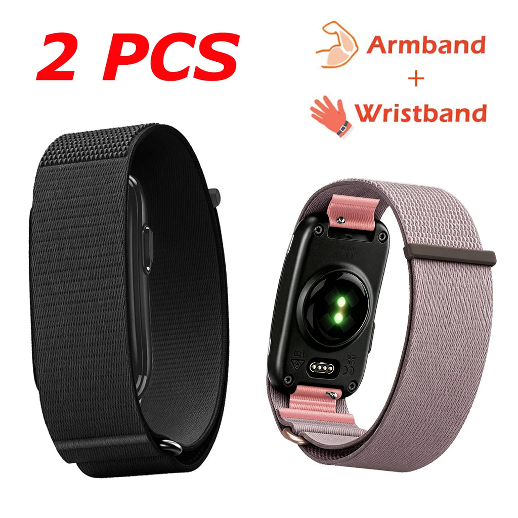 For Garmin CIRQA Smart Band Bicep Armband Sport Fitness Tracker Nylon Woven Breathable Watch Band Adjustable Wrist Loop Strap