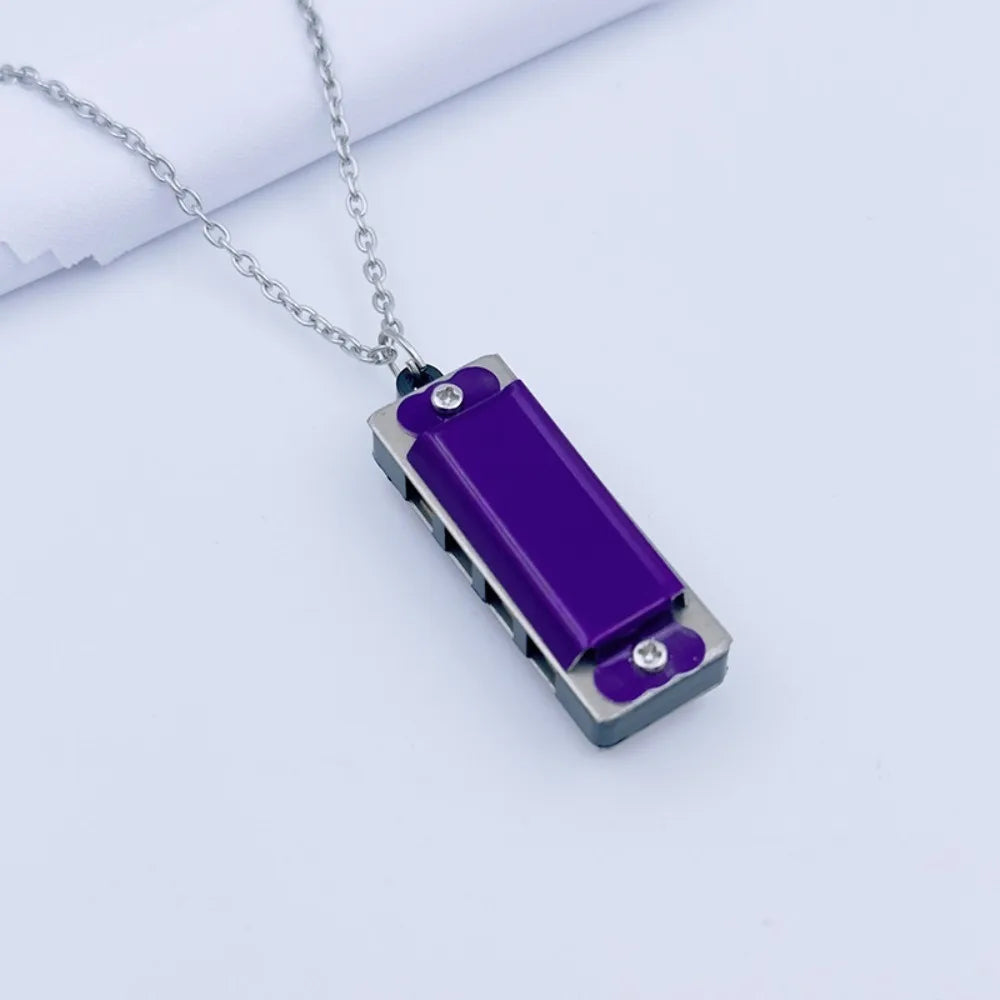 New 4-hole 8-tone Necklace Harmonica Metal Woodwind Harmonica Chain Mini Mini Musical Instrument Gift
