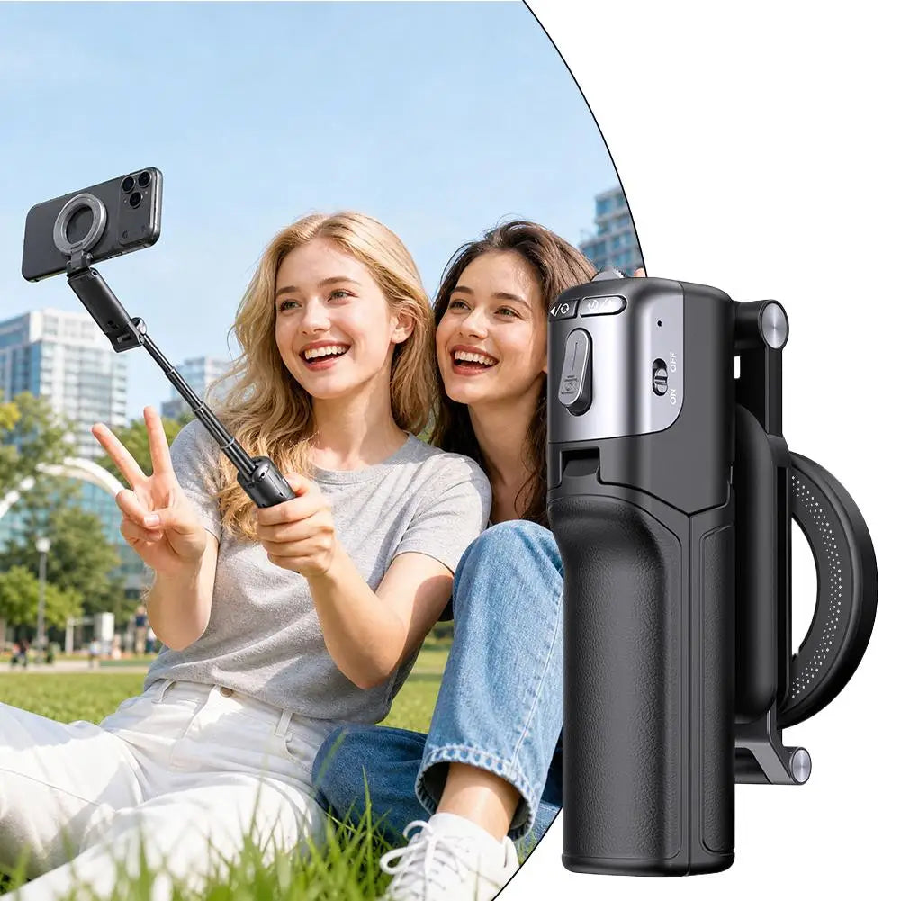 Z3 Magnetic Selfie Stick Tripod with Zoom Remote Double Sided Magnetic Phone Stand Mini Desktop Holder for Vlog Photography