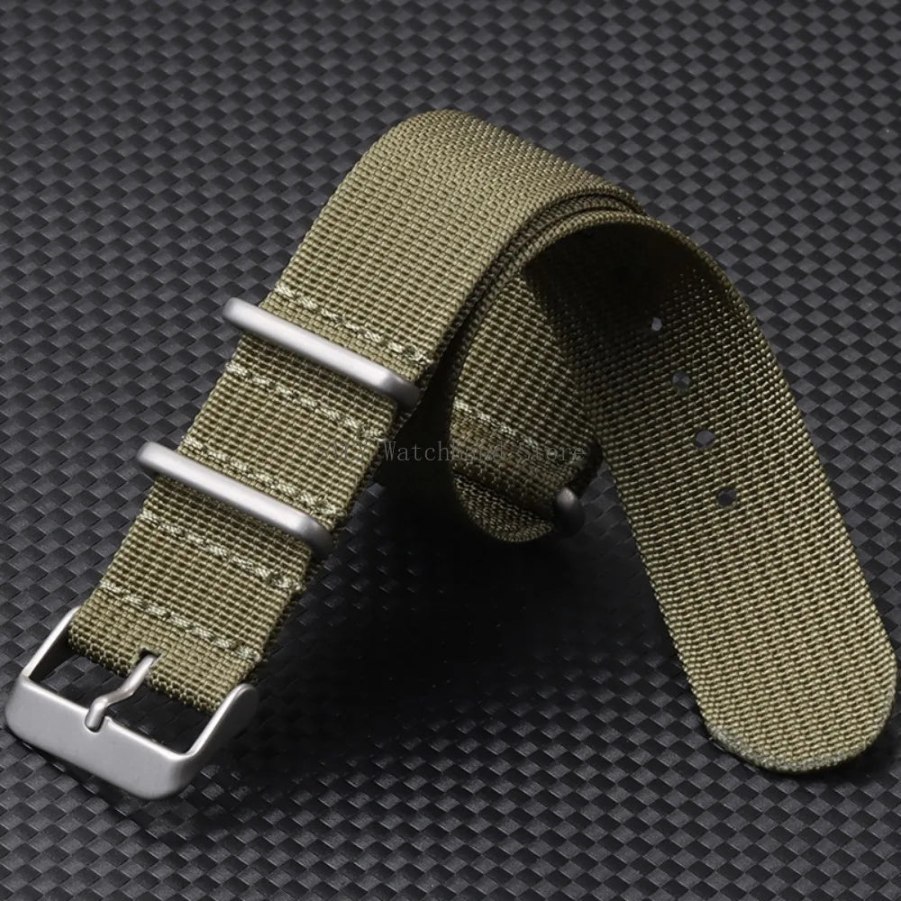 Military Nylon Smartwatch Band 18mm 20mm 22mm Universal Men Women Canvas Strap Fabric Army Replacement Wristbelt Sport Bracelets