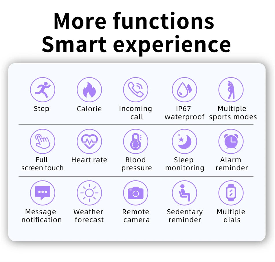 LIGE Smart Watch Women Men Full Touch Screen Bluetooth Call Smartwatch Waterproof Sports Fitness Tracker Watches for Android iOS