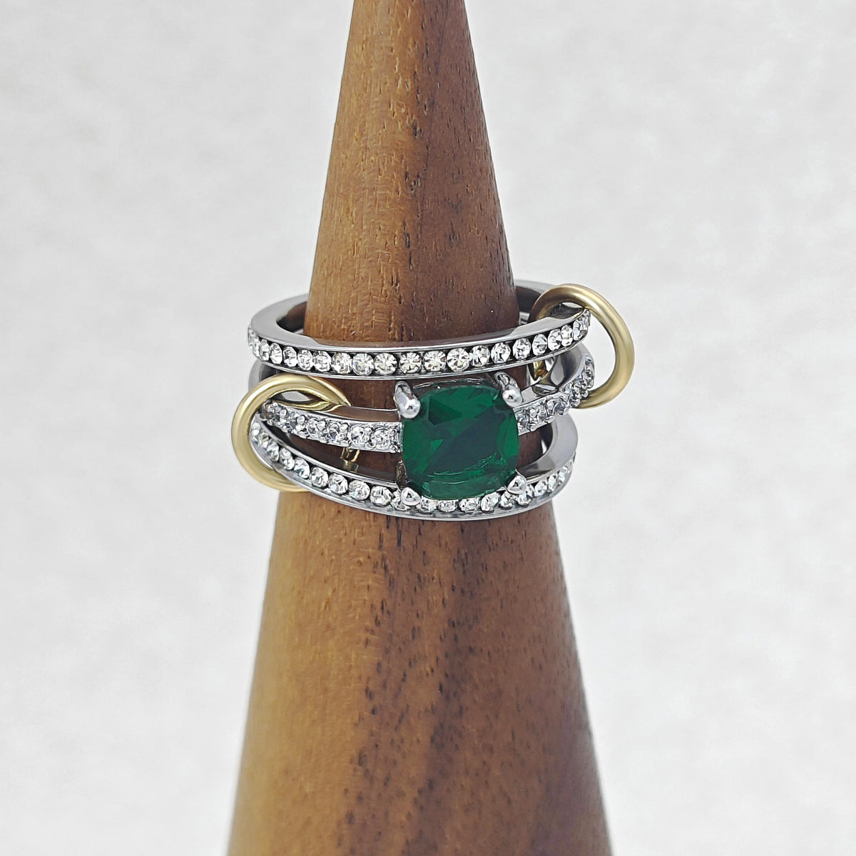 Full Cubic Zirconia Stacking Rings For Women Luxury Style Gold Color Multi-layer Spinelli Ring Wedding Engagement Jewelry Gifts
