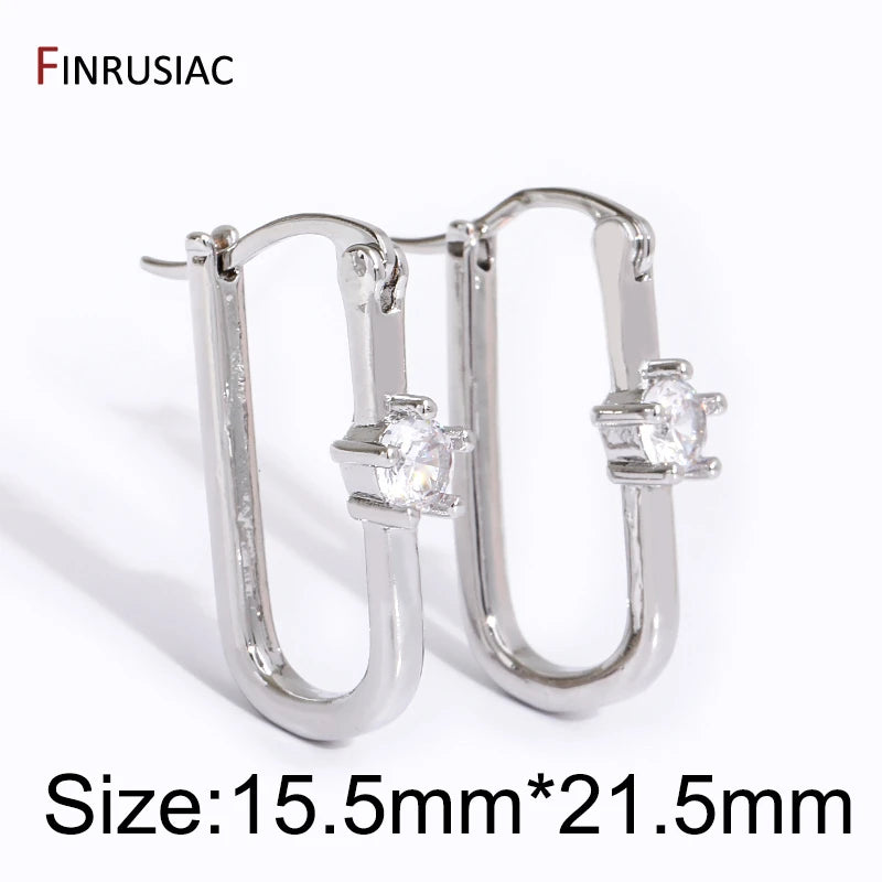 Multi Style Elegant Hoop Earrings For Women Fashion 18K Gold Plated Brass Drop Earrings Wedding Engagement Jewelry Party Gift