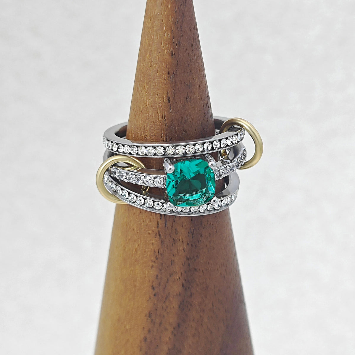 Full Cubic Zirconia Stacking Rings For Women Luxury Style Gold Color Multi-layer Spinelli Ring Wedding Engagement Jewelry Gifts
