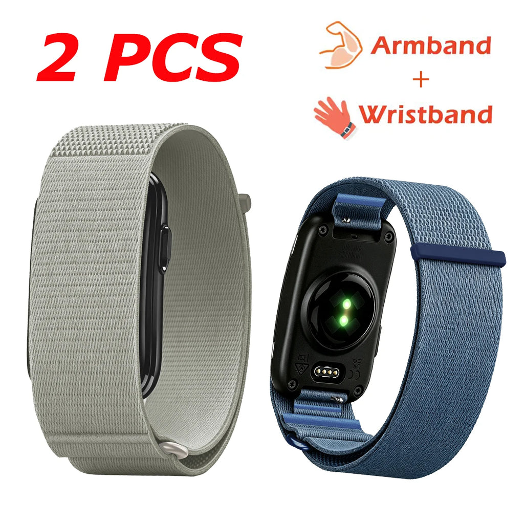 For Garmin CIRQA Smart Band Bicep Armband Sport Fitness Tracker Nylon Woven Breathable Watch Band Adjustable Wrist Loop Strap