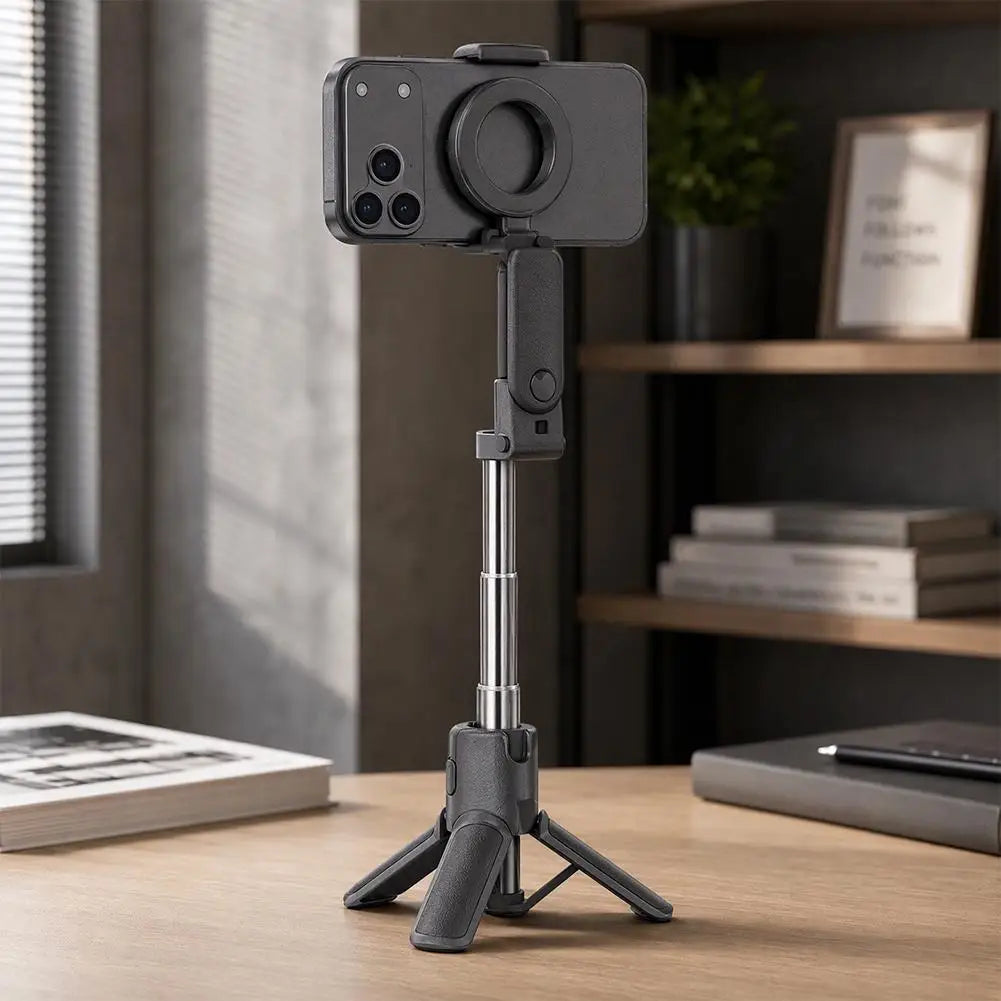 Z3 Magnetic Selfie Stick Tripod with Zoom Remote Double Sided Magnetic Phone Stand Mini Desktop Holder for Vlog Photography