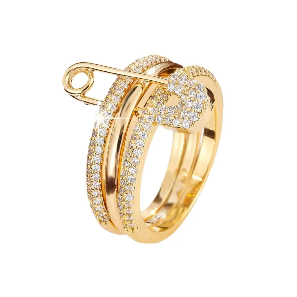 Stacked Rings Fashion Trend Street Style Gift For Friends, Birthday Party Surprise Zircon Ring Jewelry Gifts