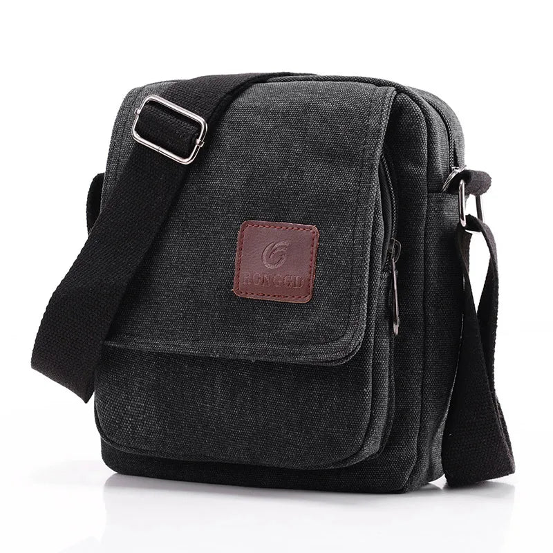Casual Crossbody Bag, Men's Retro Canvas Crossbody Bag, Suitable for Going Out and Daily Commuting, Shoulder Bag