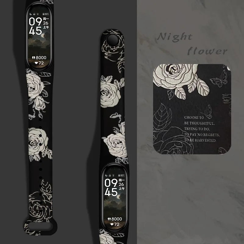 Wristband Bracelet Watchband 4 3 For Mi Band10 9 8 Bracelet Millet Strap Band MiBand 7 6 5 Smart Wriststrap Printing Accessories