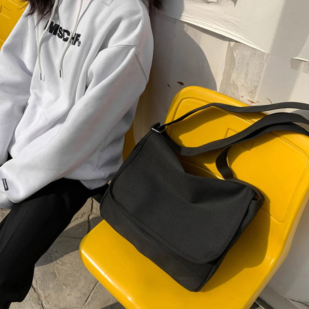Crossbody Bags 2022 Women Canvas Youth Fashion Casual Shopping Shoulder Bag Large Capacity Solid Color Shoppers Handbags