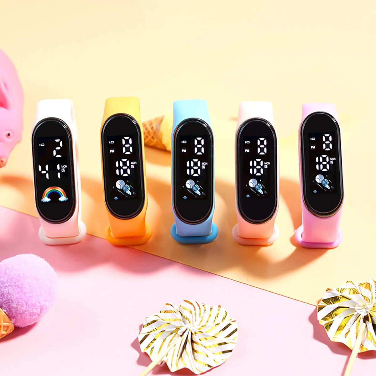 Kawaii Smart Watch For Kids Fashion Outdoor Waterproof Sports Kids' Watches Boy Girls Digital Watches Silicone montre enfant