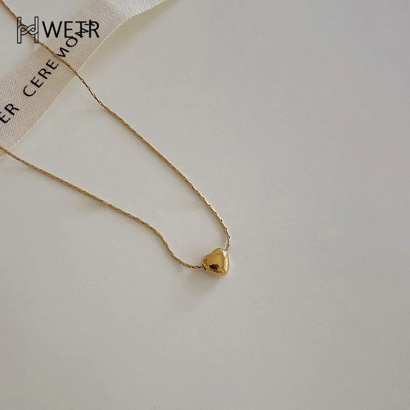 Minimalist Clavicle Necklaces For Women Tiny Heart LOVE Necklaces Dainty Fashion Jewelry