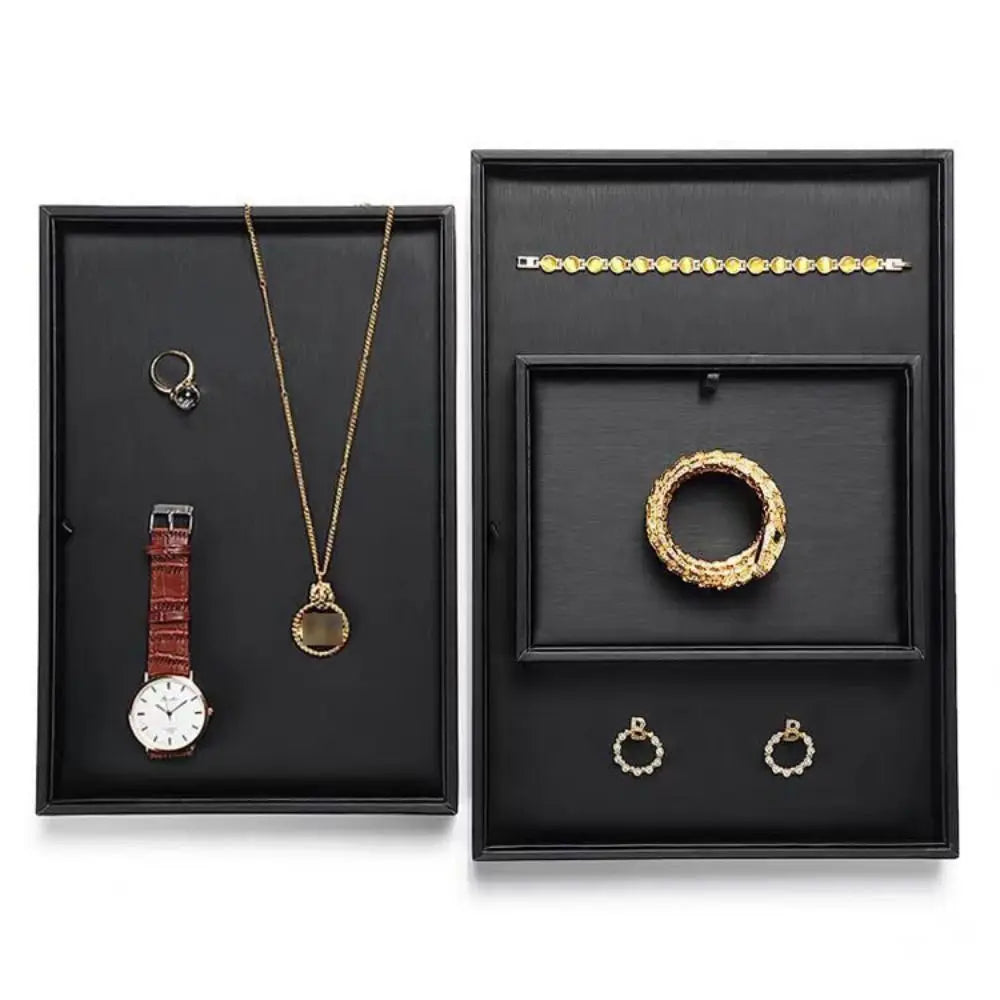 Stackable Jewelry Display Tray Multi Compartments Flat Bottom Bracelets Storage Organizer Wear-resistant Waterproof