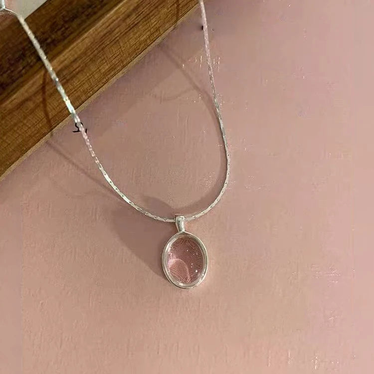 Silver Color Minimalist Round Geometric Necklaces for Charming Women Romantic Fashion Jewelry Sweet Accessories