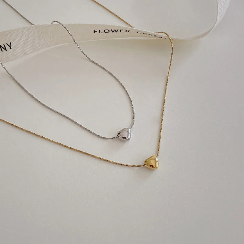 Minimalist Clavicle Necklaces For Women Tiny Heart LOVE Necklaces Dainty Fashion Jewelry