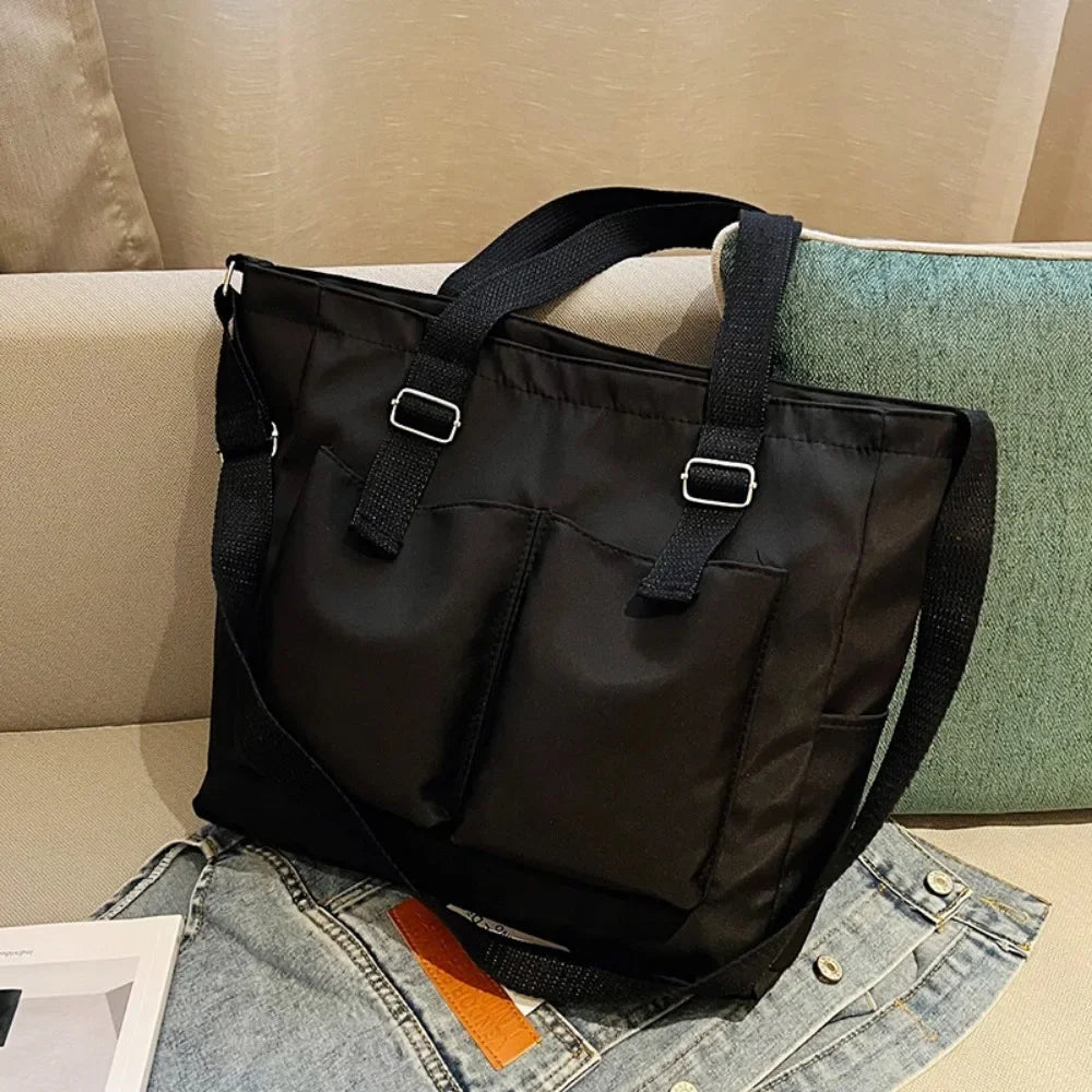 Summer Casual Women's Crossbody Bag Artistic Solid Color Student Shoulder Bag Large Capacity Simple Bag