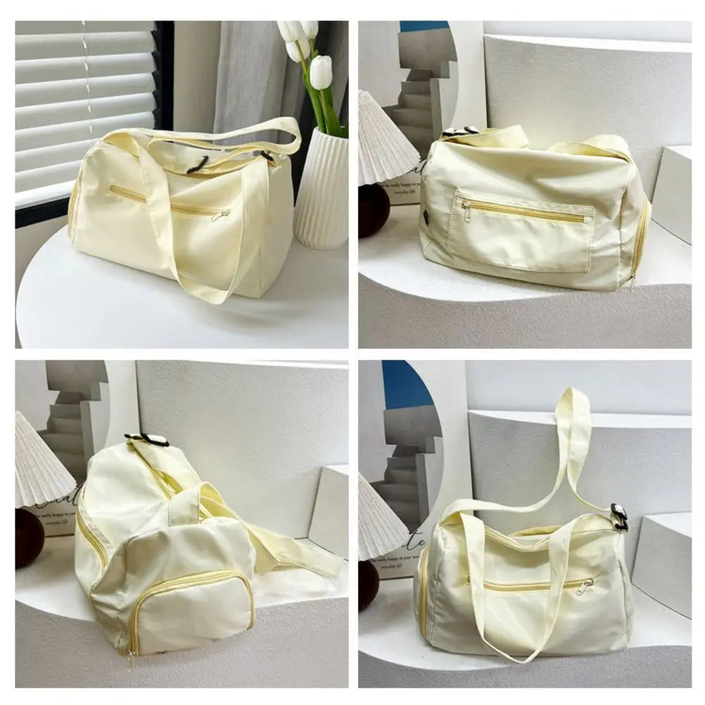 Fashionable Solid Color Crossbody Tote Bags Canvas Large Capacity Sports Shoulder Bag Niche Design Casual Gym Fitness Bag Girls