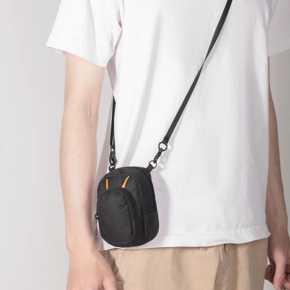 Portable Small Crossbody Camera Bag with Shoulder Strap Compact Zipper Closure Travel Storage Case