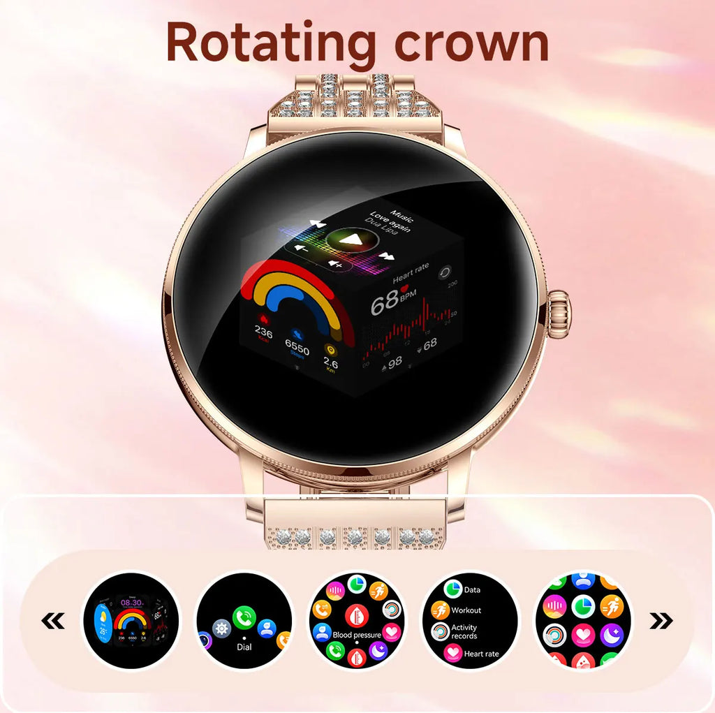 2026 Model of Military-Grade Stylish Smartwatch, 1.19-Inch AMOLED Screen, Heart Rate and Blood Oxygen Monitoring, Bluetooth Call