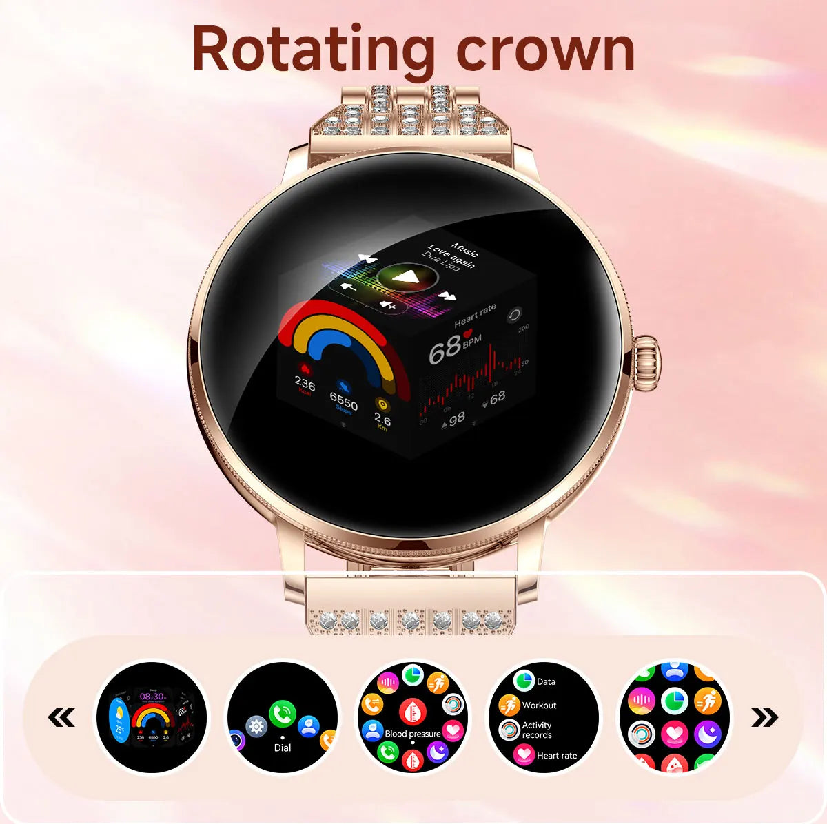 2026 Model of Military-Grade Stylish Smartwatch, 1.19-Inch AMOLED Screen, Heart Rate and Blood Oxygen Monitoring, Bluetooth Call