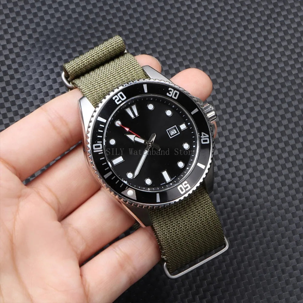 Military Nylon Smartwatch Band 18mm 20mm 22mm Universal Men Women Canvas Strap Fabric Army Replacement Wristbelt Sport Bracelets