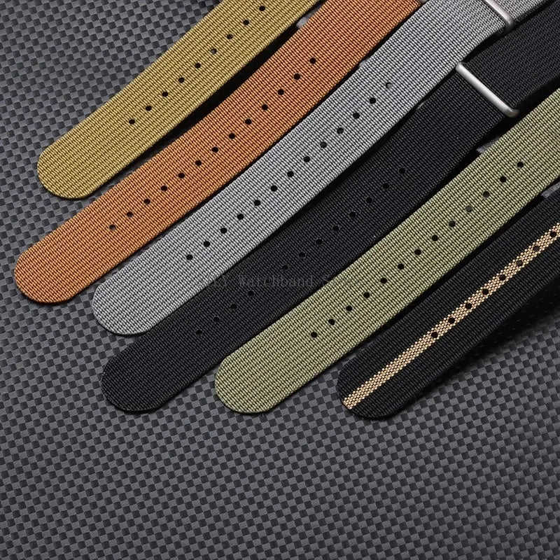 Military Nylon Smartwatch Band 18mm 20mm 22mm Universal Men Women Canvas Strap Fabric Army Replacement Wristbelt Sport Bracelets