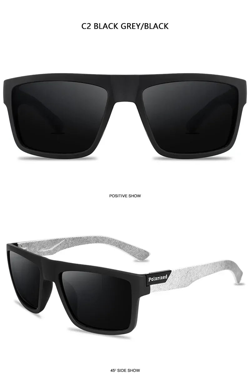 Polarized Square Sunglasses UV400 Black Fashion Shades for Men & Women Ideal for Driving Fishing & Outdoor Sports