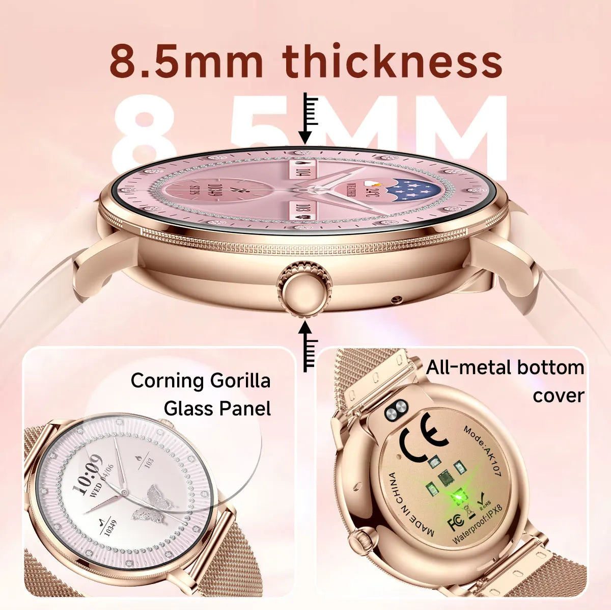 2026 Model of Military-Grade Stylish Smartwatch, 1.19-Inch AMOLED Screen, Heart Rate and Blood Oxygen Monitoring, Bluetooth Call