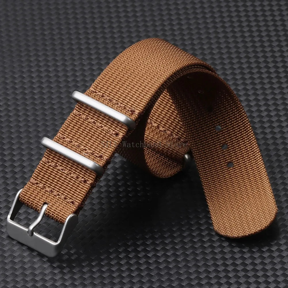 Military Nylon Smartwatch Band 18mm 20mm 22mm Universal Men Women Canvas Strap Fabric Army Replacement Wristbelt Sport Bracelets