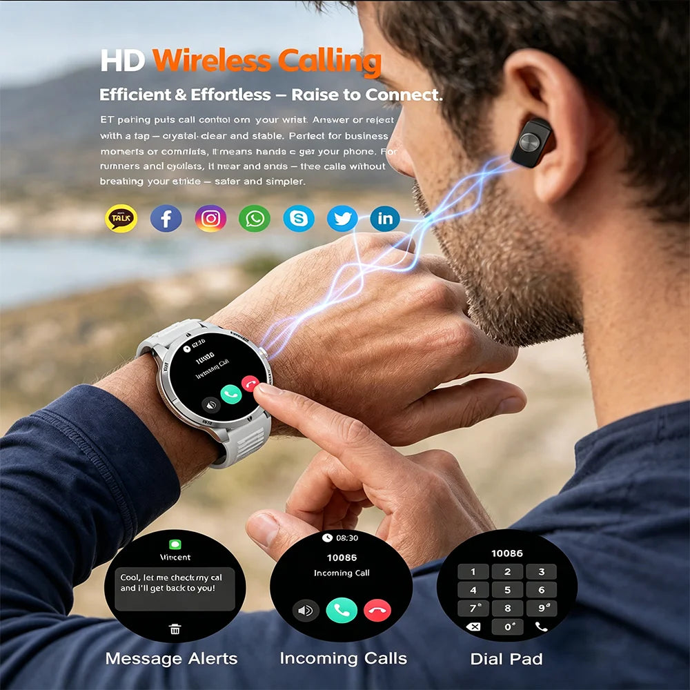 2026 2 In 1 TWS Headset Smart Watch 1.43" Earphones Music Smartwatch Women Men Sport Fitness Heart Rate Health Tracker Watches