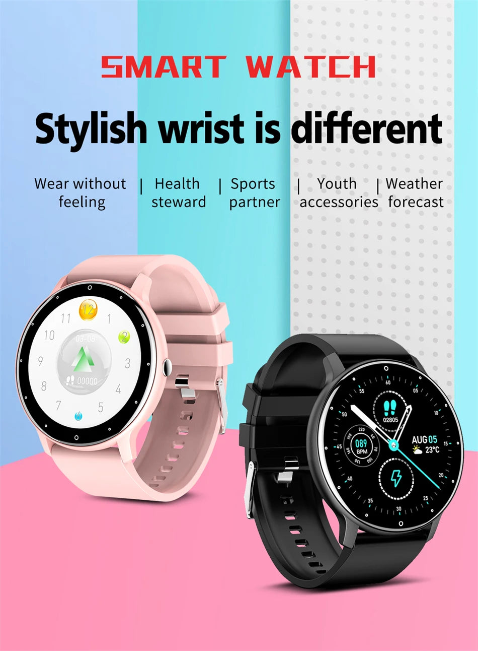 LIGE Smart Watch Women Men Full Touch Screen Bluetooth Call Smartwatch Waterproof Sports Fitness Tracker Watches for Android iOS