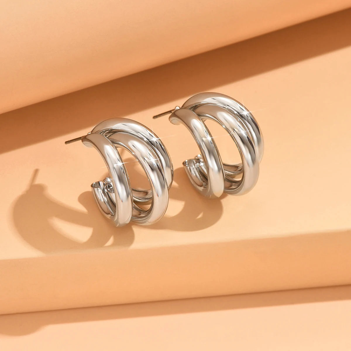 Elegant Gold Color Circled Hoop Earring for Woman Metal Elegant Vintage Geometric  Luxury Earrings Party Jewelry Gifts