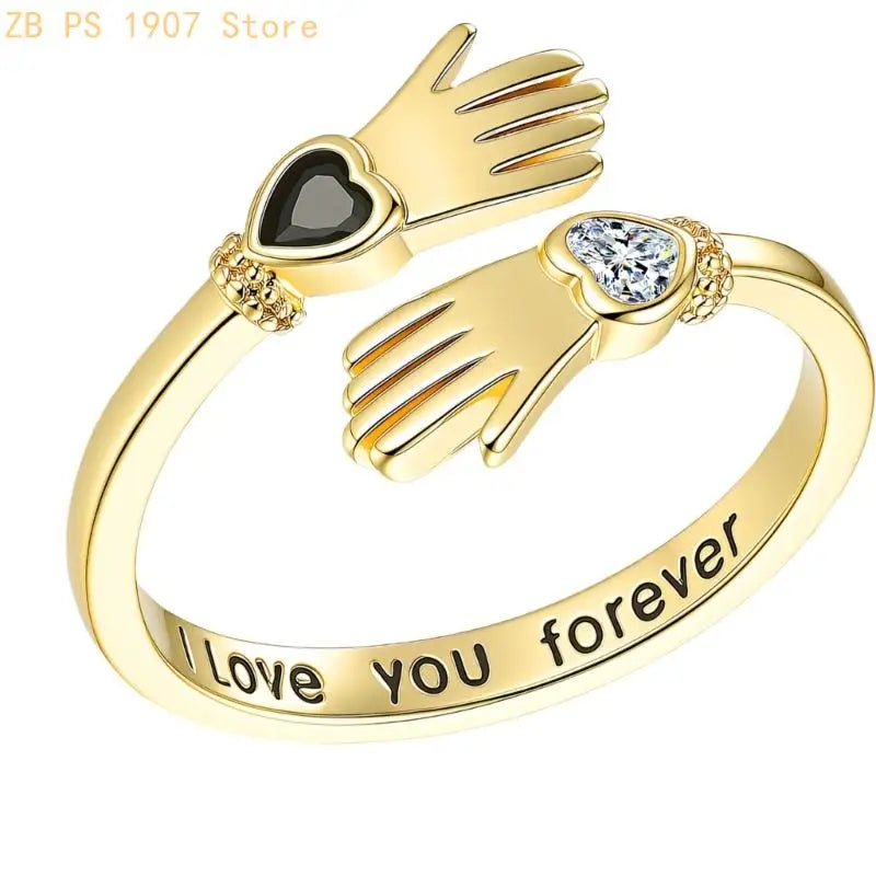 Charm Stackable Statement Rings With Hand Holding Detailing 55KA