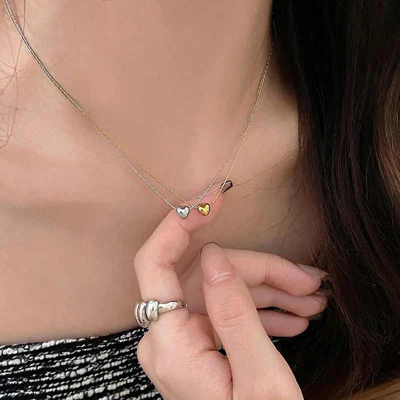 Minimalist Clavicle Necklaces For Women Tiny Heart LOVE Necklaces Dainty Fashion Jewelry